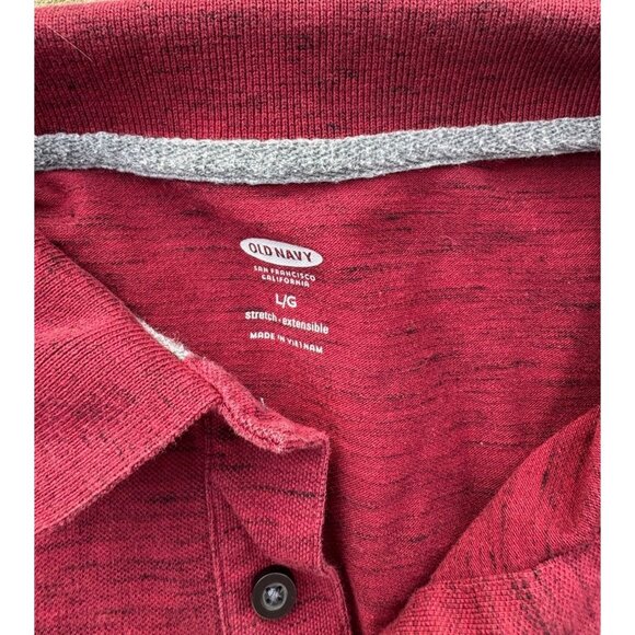 Old Navy Mens Burgundy Polo Shirt Size L Stretch Cotton Blend Short Sleeve - Picture 3 of 5